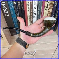 S. Yanik Meerschaum Pipe Calabash Smoking Pipe, Handmade, Gourd Tobacco Pipe