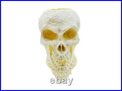 S. Yanik Meerschaum Pipe Churchwarden Skull Smoking Pipe, Handmade Tobacco Pipe