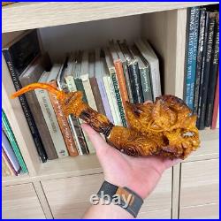 S. Yanik Meerschaum Pipe Demon Lord Skull Smoking Pipe, Handmade Tobacco Pipe