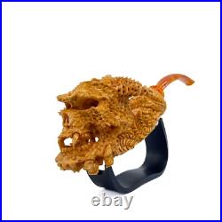 S. Yanik Meerschaum Pipe Demon Lord Skull Smoking Pipe, Handmade Tobacco Pipe S. Yanik Meerschaum Pipe Demon Lord Skull Smoking Pipe, Handmade Tobacco Pipe