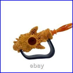 S. Yanik Meerschaum Pipe Demon Lord Skull Smoking Pipe, Handmade Tobacco Pipe S. Yanik Meerschaum Pipe Demon Lord Skull Smoking Pipe, Handmade Tobacco Pipe