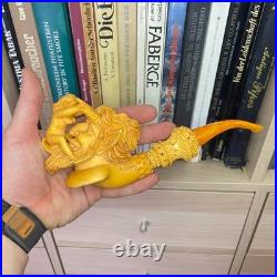 S. Yanik Meerschaum Pipe Devil and Nude Tobacco Smoking Pipe