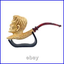 S. Yanik Meerschaum Pipe Frankenstein Smoking Pipe, Handcarved Tobacco Pipe