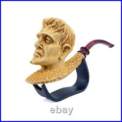 S. Yanik Meerschaum Pipe Frankenstein Smoking Pipe, Handcarved Tobacco Pipe