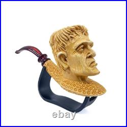 S. Yanik Meerschaum Pipe Frankenstein Smoking Pipe, Handcarved Tobacco Pipe
