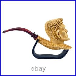 S. Yanik Meerschaum Pipe Frankenstein Smoking Pipe, Handcarved Tobacco Pipe