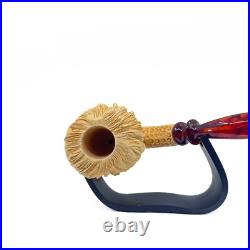 S. Yanik Meerschaum Pipe Frankenstein Smoking Pipe, Handcarved Tobacco Pipe
