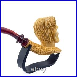 S. Yanik Meerschaum Pipe Frankenstein Smoking Pipe, Handcarved Tobacco Pipe
