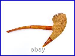 S. Yanik Meerschaum Pipe Freehand Lattice Ornament Smoking Pipe, Tobacco Pipe