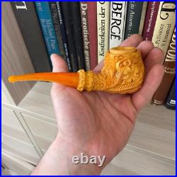 S. Yanik Meerschaum Pipe Freehand Smoking Pipe, Handcarved Ornament Tobacco Pipe
