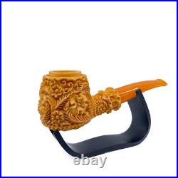 S. Yanik Meerschaum Pipe Freehand Smoking Pipe, Handcarved Ornament Tobacco Pipe