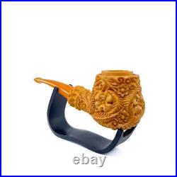 S. Yanik Meerschaum Pipe Freehand Smoking Pipe, Handcarved Ornament Tobacco Pipe