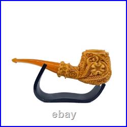 S. Yanik Meerschaum Pipe Freehand Smoking Pipe, Handcarved Ornament Tobacco Pipe