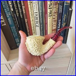 S. Yanik Meerschaum Pipe Freehand Smoking Pipe, Handcarved Tobacco Pipe