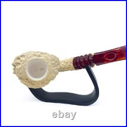 S. Yanik Meerschaum Pipe Freehand Smoking Pipe, Handcarved Tobacco Pipe