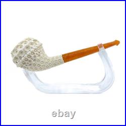 S. Yanik Meerschaum Pipe Freehand Smoking Pipe, Lattice Ornament Tobacco Pipe