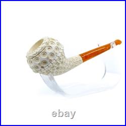 S. Yanik Meerschaum Pipe Freehand Smoking Pipe, Lattice Ornament Tobacco Pipe