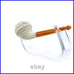 S. Yanik Meerschaum Pipe Freehand Smoking Pipe, Lattice Ornament Tobacco Pipe