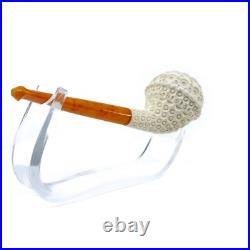 S. Yanik Meerschaum Pipe Freehand Smoking Pipe, Lattice Ornament Tobacco Pipe