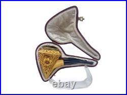 S. Yanik Meerschaum Pipe Freehand Smoking Pipe with Celtic Ornament, Tobacco Pipe