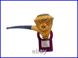 S. Yanik Meerschaum Pipe Freehand Smoking Pipe with Celtic Ornament, Tobacco Pipe