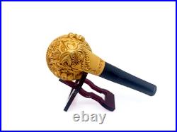 S. Yanik Meerschaum Pipe Freehand Smoking Pipe with Celtic Ornament, Tobacco Pipe