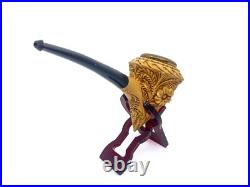 S. Yanik Meerschaum Pipe Freehand Smoking Pipe with Celtic Ornament, Tobacco Pipe