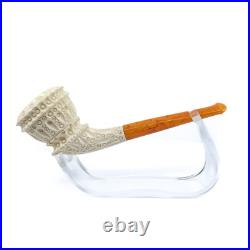 S. Yanik Meerschaum Pipe Freehand Smoking Pipe with Lattice Ornament Tobacco Pipe