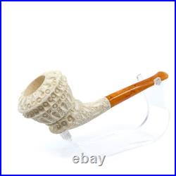S. Yanik Meerschaum Pipe Freehand Smoking Pipe with Lattice Ornament Tobacco Pipe