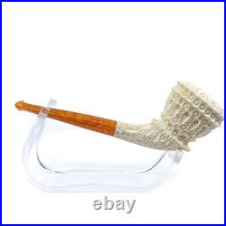 S. Yanik Meerschaum Pipe Freehand Smoking Pipe with Lattice Ornament Tobacco Pipe