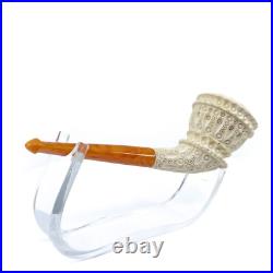S. Yanik Meerschaum Pipe Freehand Smoking Pipe with Lattice Ornament Tobacco Pipe