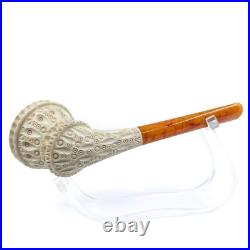 S. Yanik Meerschaum Pipe Freehand Smoking Pipe with Lattice Ornament Tobacco Pipe