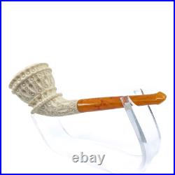 S. Yanik Meerschaum Pipe Freehand Smoking Pipe with Lattice Ornament Tobacco Pipe