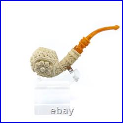 S. Yanik Meerschaum Pipe Half Bent Ornament Billiard Smoking Pipe, Tobacco Pipe
