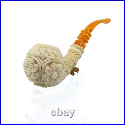 S. Yanik Meerschaum Pipe Half Bent Ornament Billiard Smoking Pipe, Tobacco Pipe