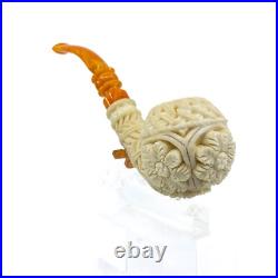 S. Yanik Meerschaum Pipe Half Bent Ornament Billiard Smoking Pipe, Tobacco Pipe