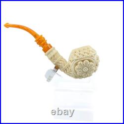 S. Yanik Meerschaum Pipe Half Bent Ornament Billiard Smoking Pipe, Tobacco Pipe