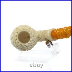 S. Yanik Meerschaum Pipe Half Bent Ornament Billiard Smoking Pipe, Tobacco Pipe