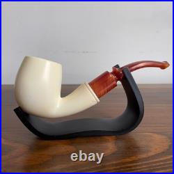 S. Yanik Meerschaum Pipe Half Bent Smooth Tobacco Smoking Pipe