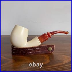 S. Yanik Meerschaum Pipe Half Bent Smooth Tobacco Smoking Pipe