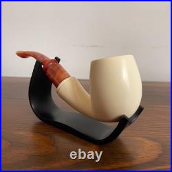 S. Yanik Meerschaum Pipe Half Bent Smooth Tobacco Smoking Pipe