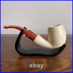 S. Yanik Meerschaum Pipe Half Bent Smooth Tobacco Smoking Pipe