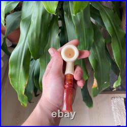 S. Yanik Meerschaum Pipe Half Bent Smooth Tobacco Smoking Pipe