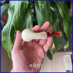 S. Yanik Meerschaum Pipe Half Bent Smooth Tobacco Smoking Pipe