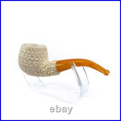 S. Yanik Meerschaum Pipe, HandCarved Half Bent Billiard Celtic Knot Smoking Pipe