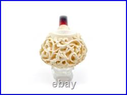 S. Yanik Meerschaum Pipe Hand Carved Apple Shaped Smoking Pipe 9 mm Filtered