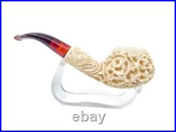 S. Yanik Meerschaum Pipe Hand Carved Apple Shaped Smoking Pipe 9 mm Filtered
