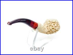 S. Yanik Meerschaum Pipe Hand Carved Apple Shaped Smoking Pipe 9 mm Filtered