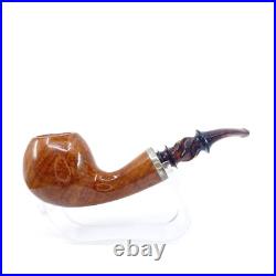 S. Yanik Meerschaum Pipe Hand Carved Billiard Smoking Pipe Algerian Briar