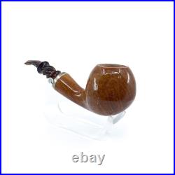 S. Yanik Meerschaum Pipe Hand Carved Billiard Smoking Pipe Algerian Briar